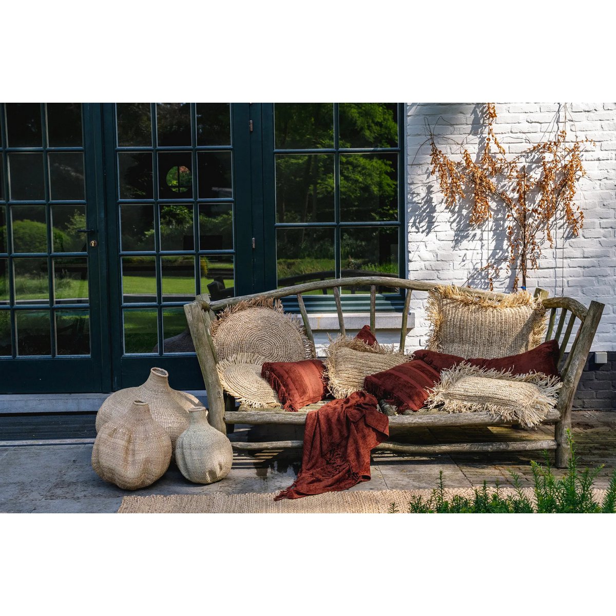 Velvet Cushion Cover - Burgundy Oh My Gee Lumbar Pillow - 30x50cm