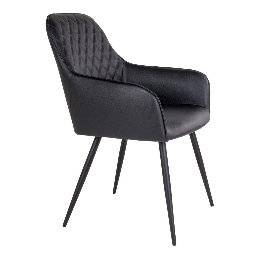 Harbo Dining Chair - PU, Steel, Black - Set of 2