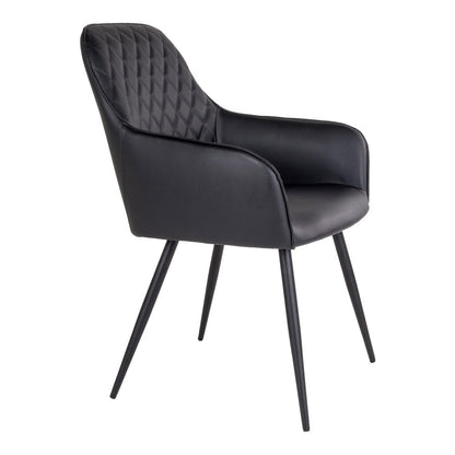 Harbo Dining Chair - PU, Steel, Black - Set of 2