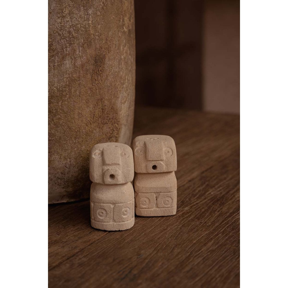 Sandstone Salt & Pepper Shakers - Stone Men Design