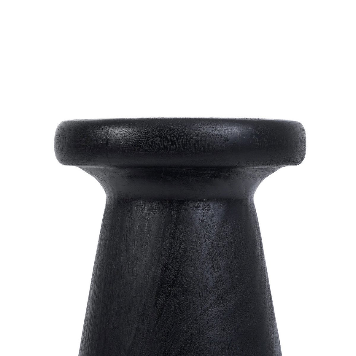 Suar Wood Stool - Black Minimalist Accent Stool