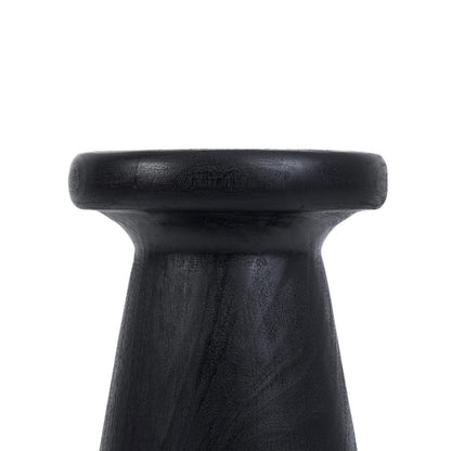 Suar Wood Stool - Black Minimalist Accent Stool