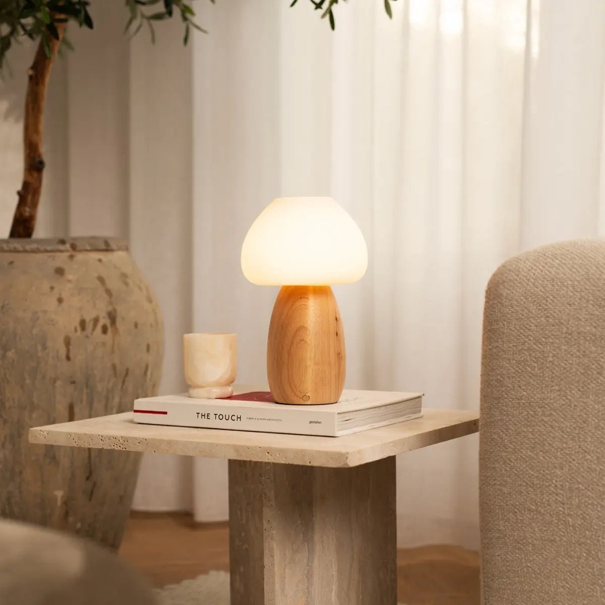 Rechargeable Bear Table Lamp - Brown Cordless Dimmable Night Light