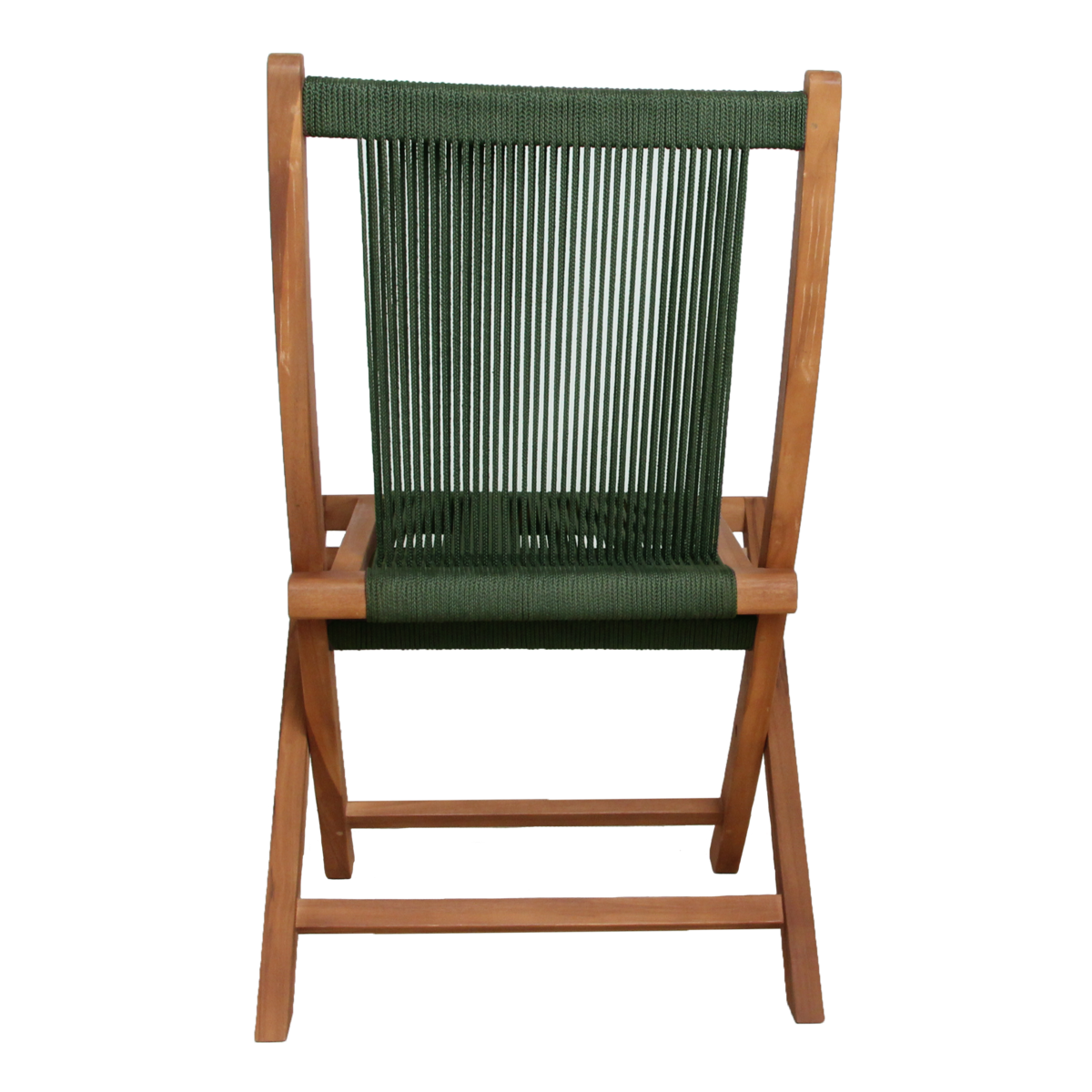Rope folding garden chair green