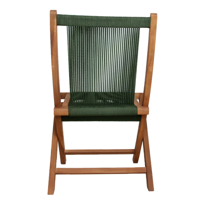 Rope folding garden chair green