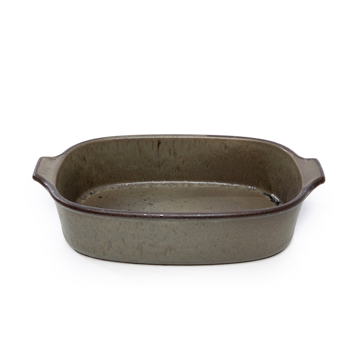 Green Serving Tray - Small Comporta Oven Dish with Crackle Glaze