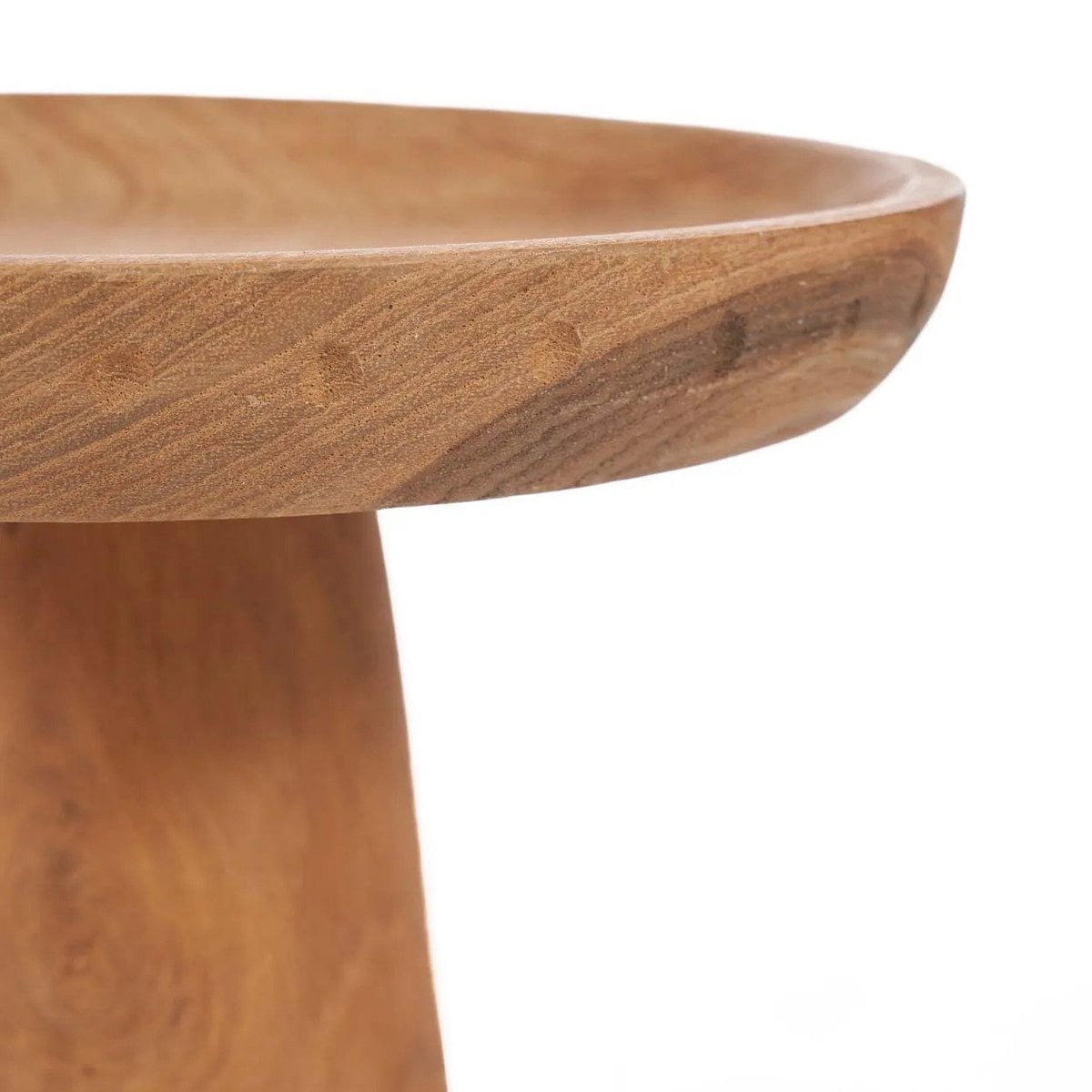 Teak Wood Cake Stand - Natural Teak Pedestal Dessert Display