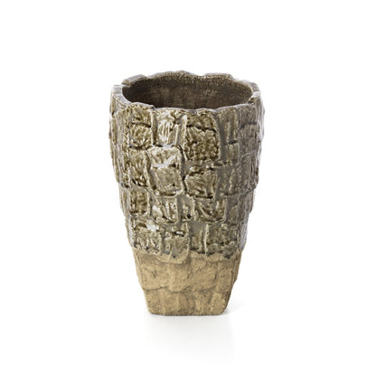 Stone Texture Vase – Large Grey Concrete-Look Decorative Vase