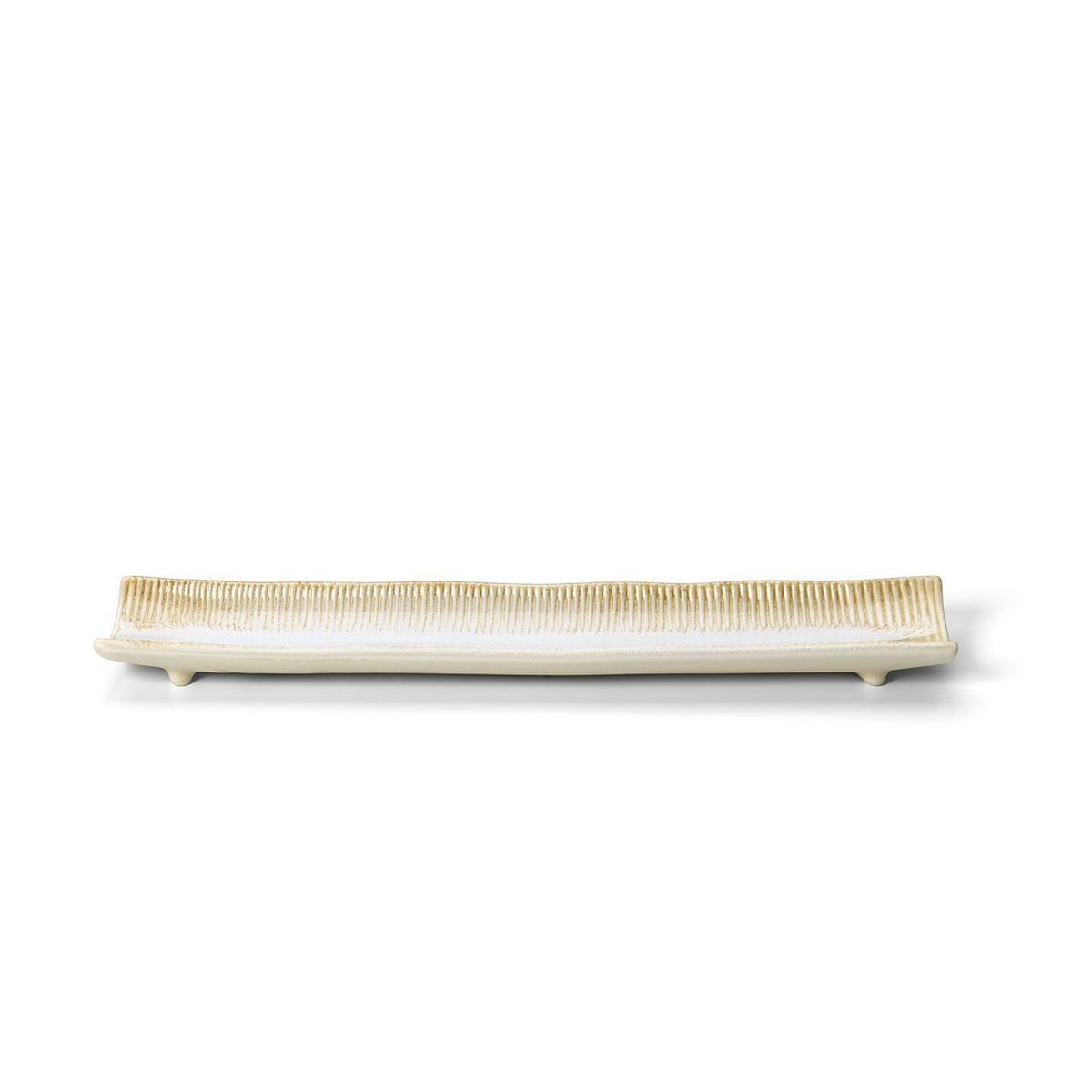 Ceramic Serving Platter - Long White Honey Plate for Sushi