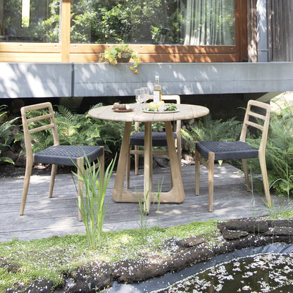 Teak Garden Table - Round Outdoor Dining Table, 100cm