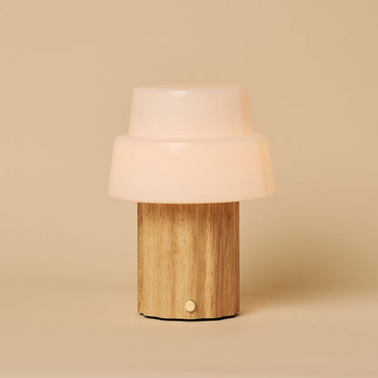 Laurent Light Brown Rechargeable Table Lamp | Up to 100 Hours of Light, Versatile & Wood