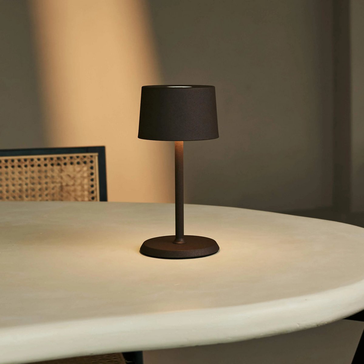 David Mocha Brown Rechargeable Table Lamp 2 in 1 with Adjustable Height | Dimmable & Cordless
