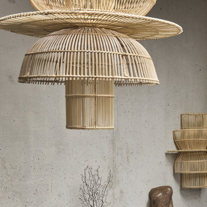 Rattan Pendant Light - Natural Woven Hanging Lamp, 200cm Cord