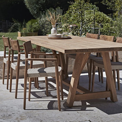 Chaise de jardin Freya avec repose-bras naturel - Teakhout foncé