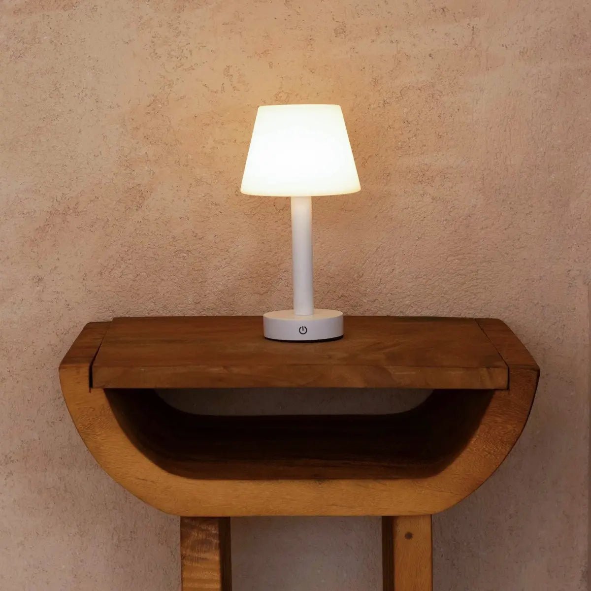 Zoë White Wooden Rechargeable Table Lamp | Dimmable, USB-C & Up to 80 Hours of Battery Life