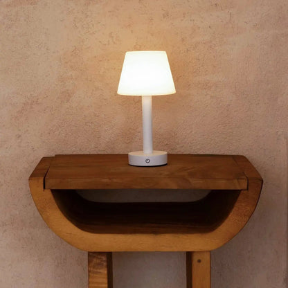 Zoë White Wooden Rechargeable Table Lamp | Dimmable, USB-C & Up to 80 Hours of Battery Life