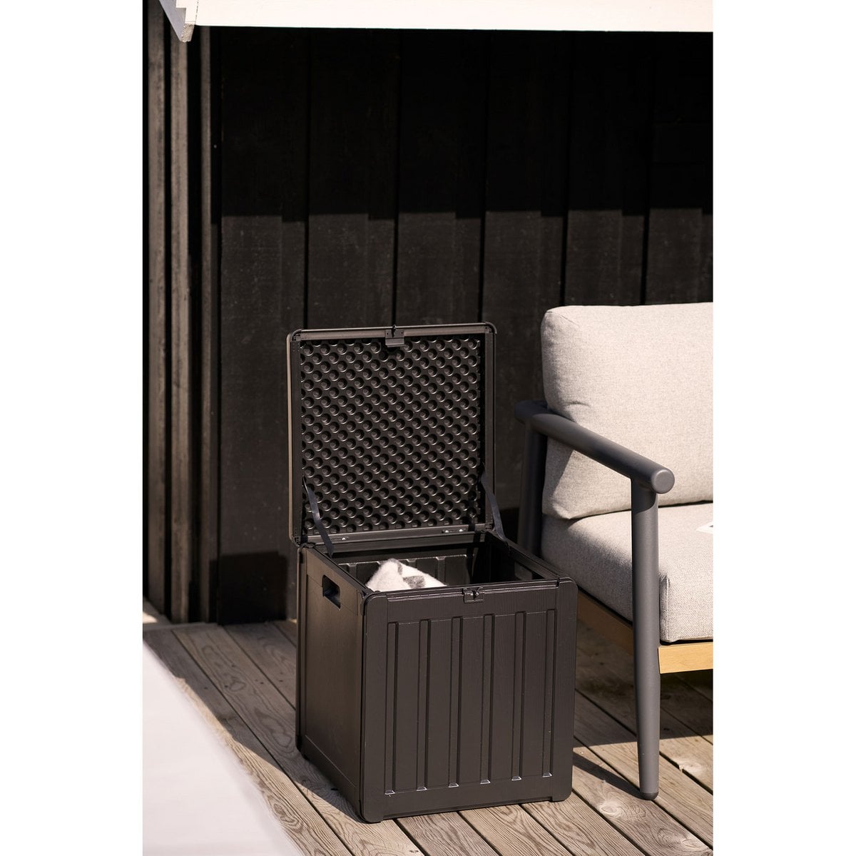 Sobra Cushion box, plastic, black, 42,8x42,8x46,4 cm, 76 L