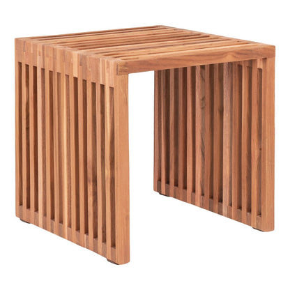 Teak Wood Side Table - Natural Accent Table, 40x40 cm