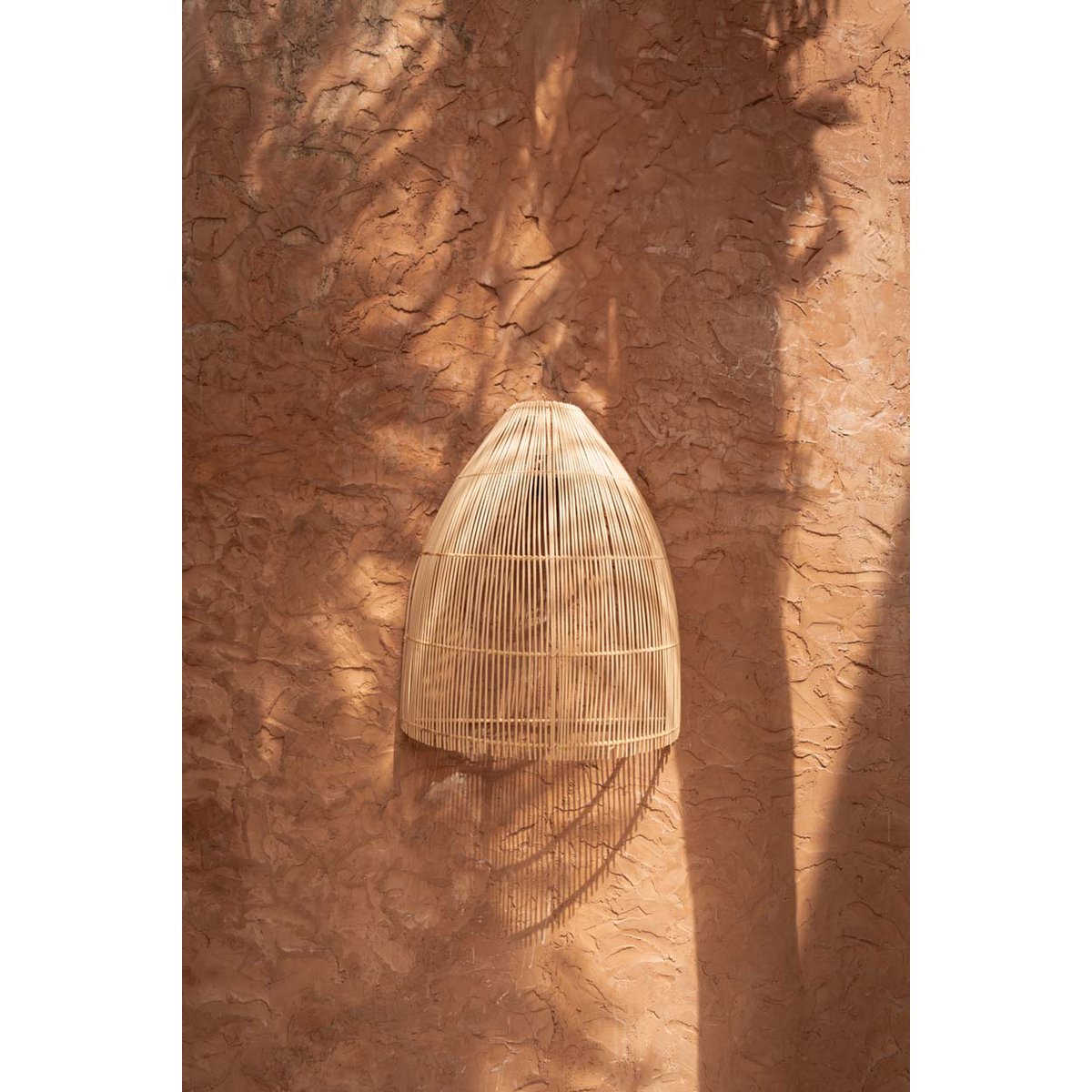 Rattan Wall Lamp - Natural Woven Design, Large Size