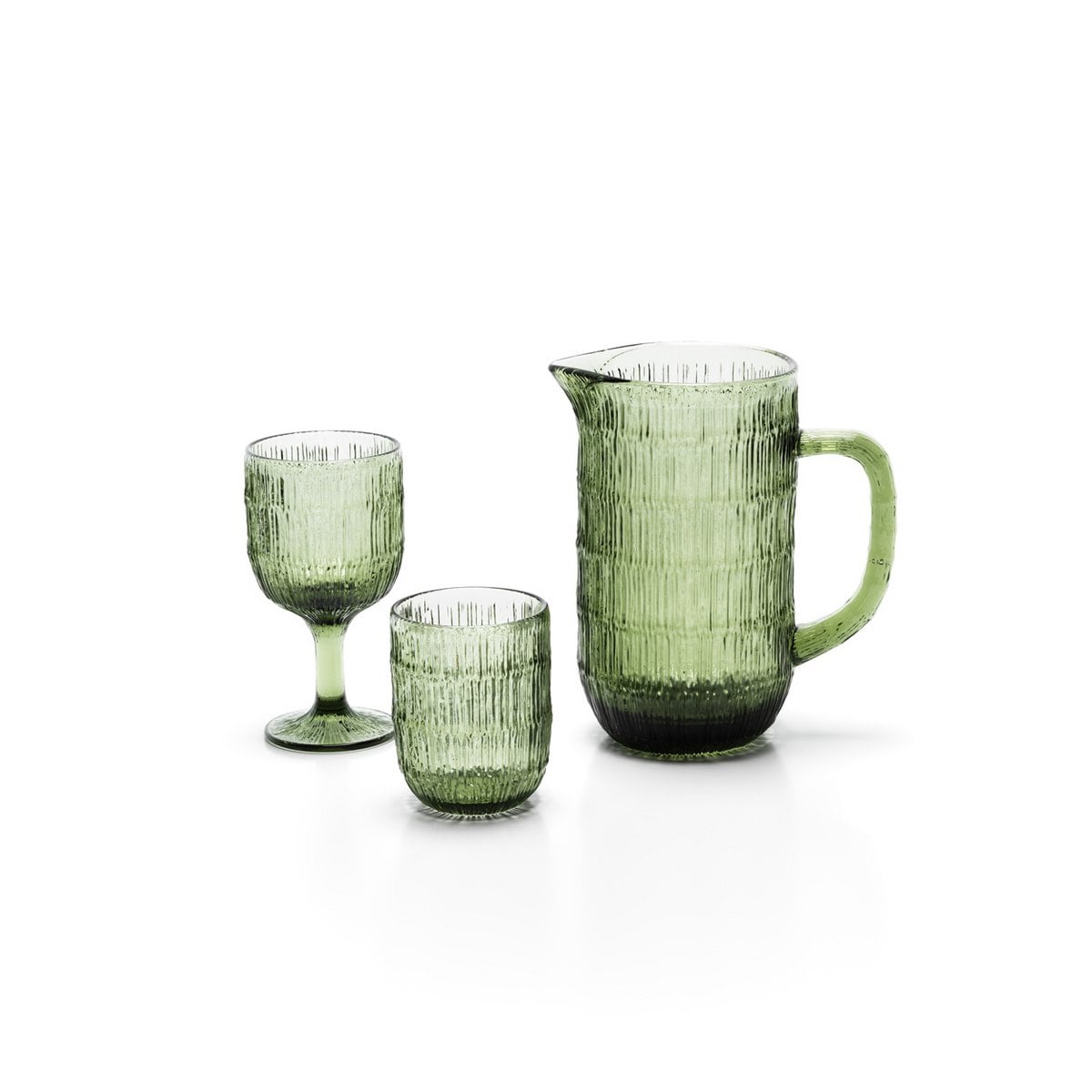 Green Ripple Glass - Unique Water Glass