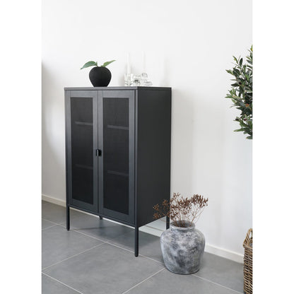 Black Steel Display Cabinet - Modern Industrial Style - 80x40x120 cm
