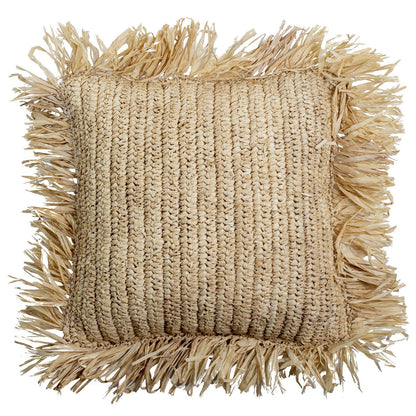 Hand-Knotted Raffia Throw Pillow - Decorative Sofa Cushion, 40x40 & 50x50cm