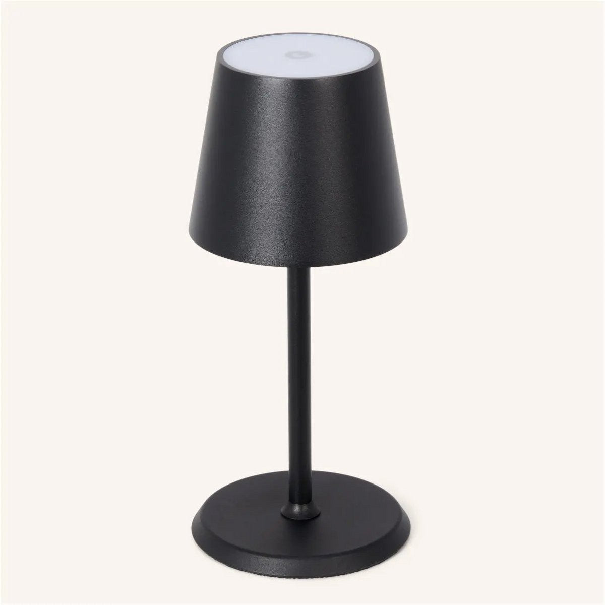 Cordless Table Lamp - Dimmable Black Metal Accent Light