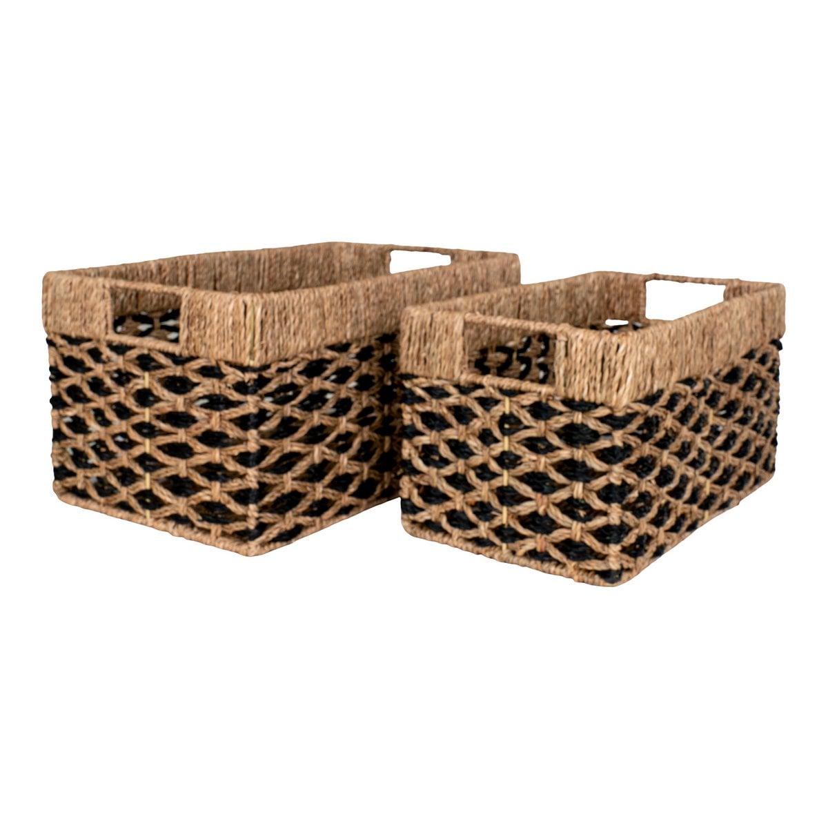 Salar Baskets - Black/Natural, Seagrass - Set of 2