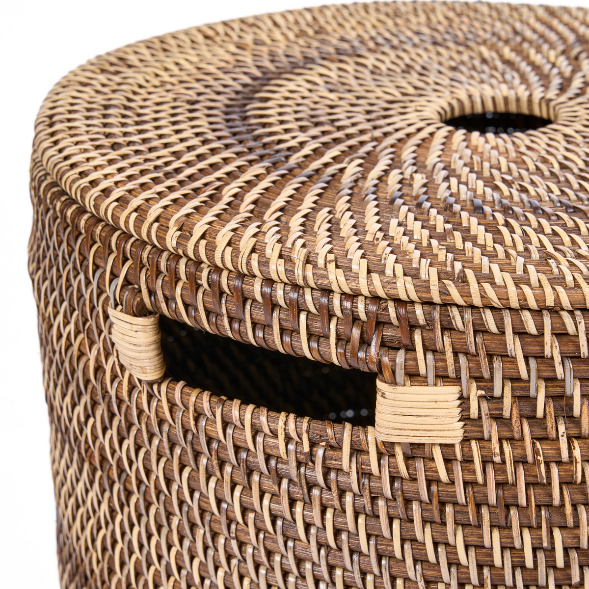 Rattan Laundry Basket - Natural Brown Woven Storage