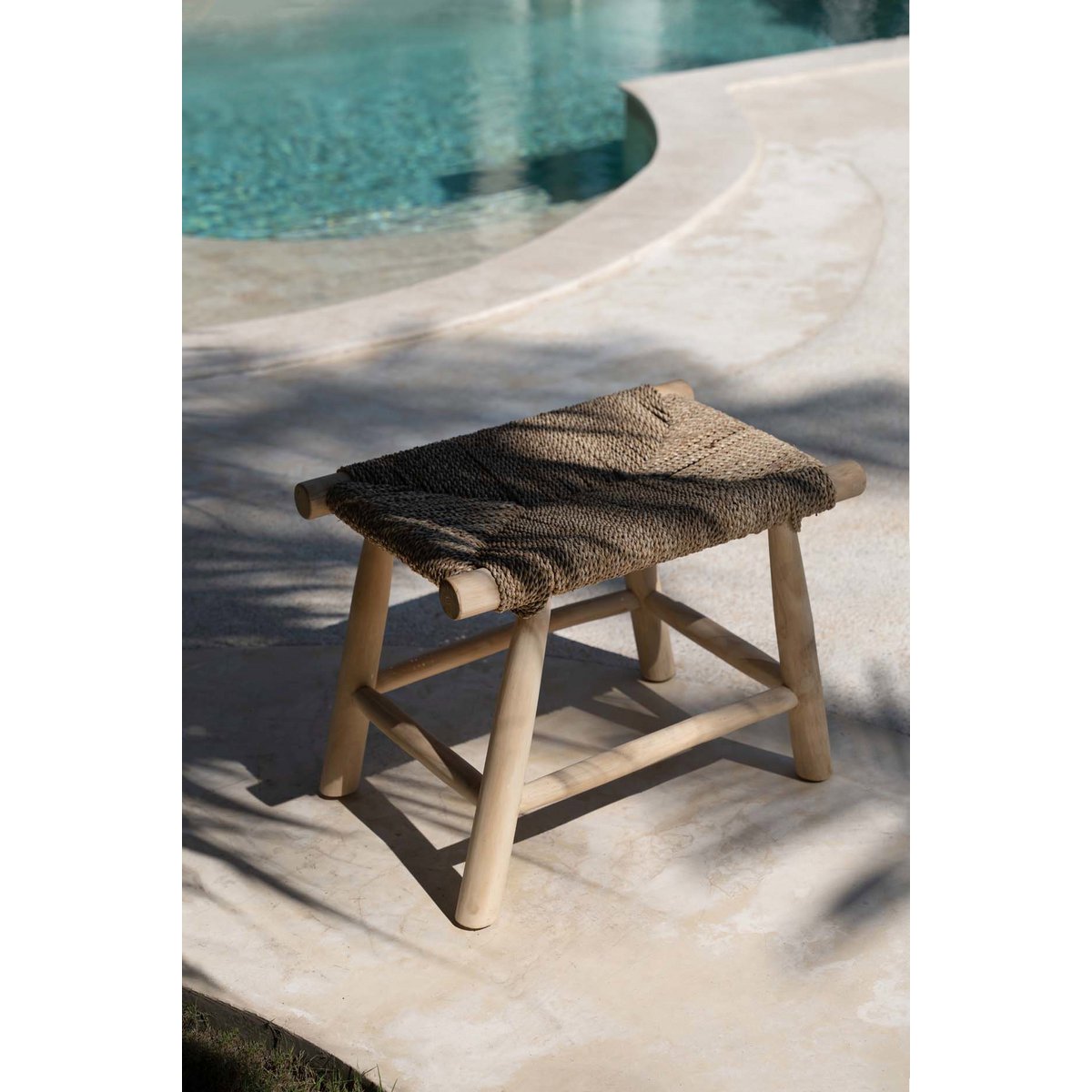Seagrass Stool - Natural Woven Accent Stool - Medium