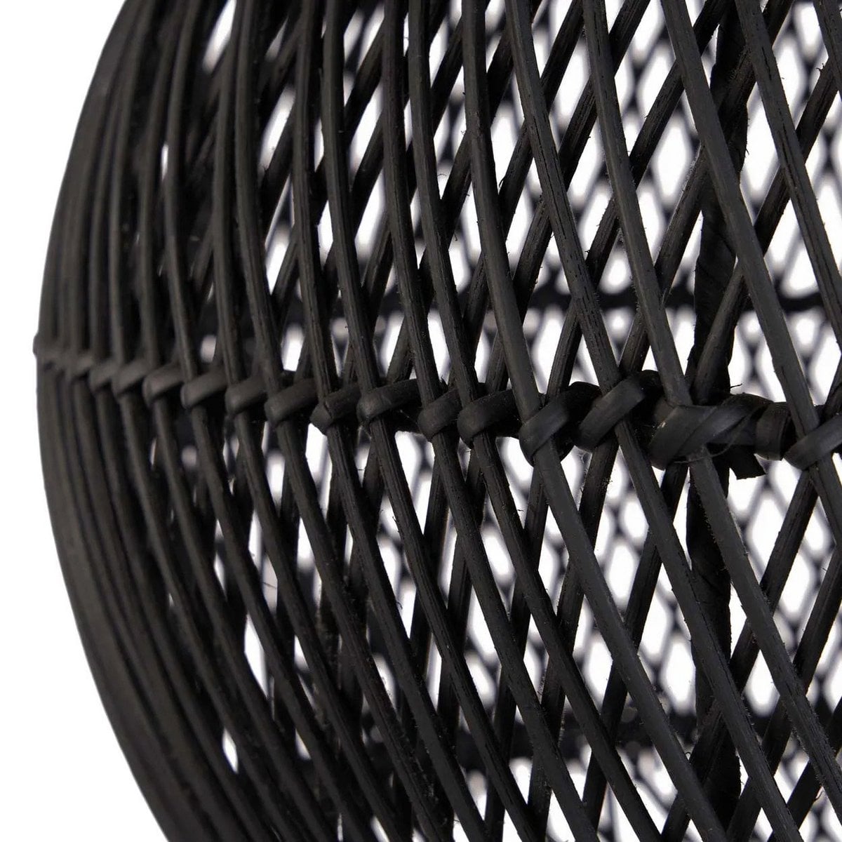 Rattan Pendant Light - Black Bubble Lamp, Small