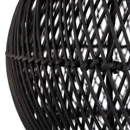 Rattan Pendant Light - Black Bubble Lamp, Small