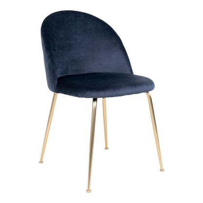Geneve Dining Chair - Velvet, Steel, Blue - Set of 2