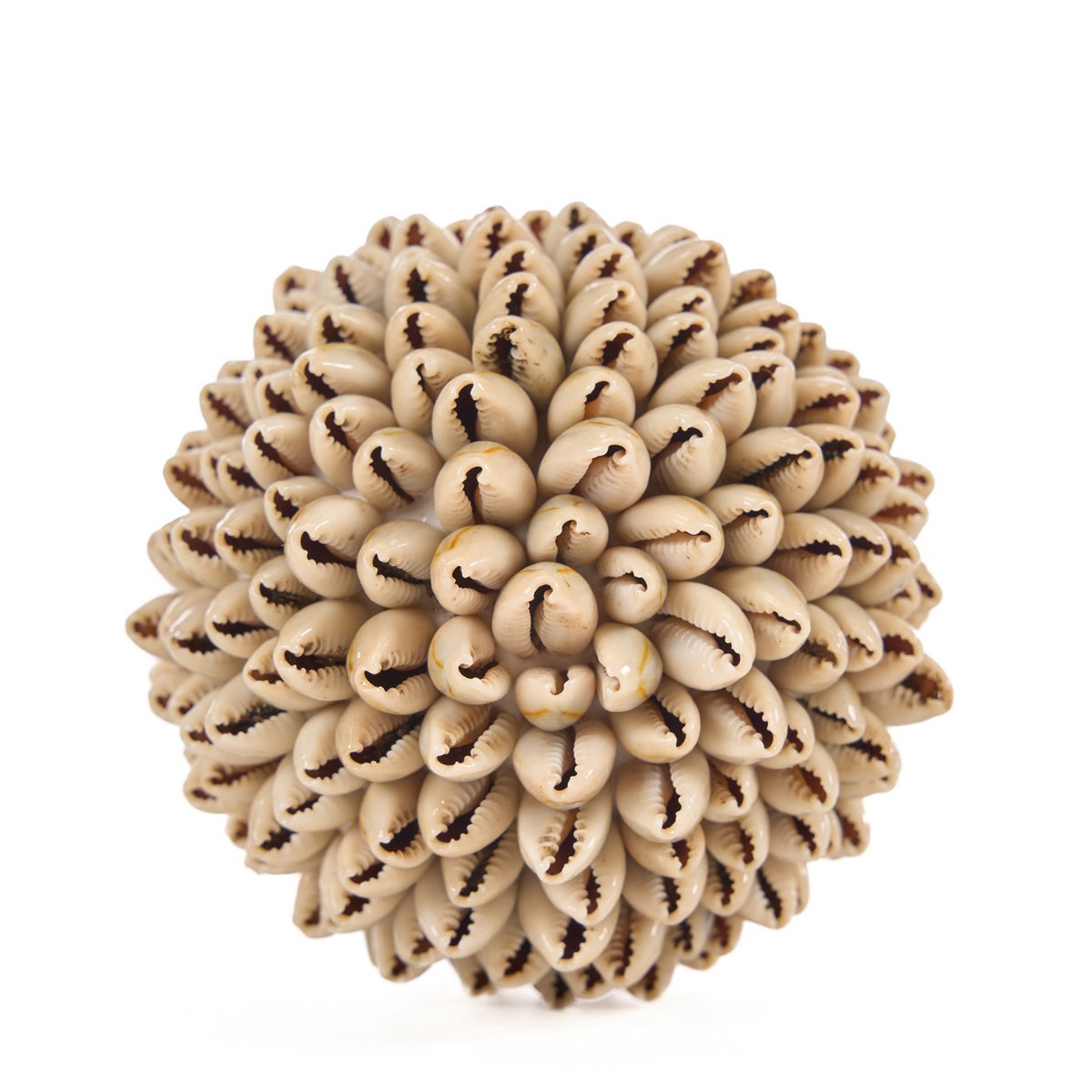Seashell Ball Decor - Small Coastal Ornament for Shelves