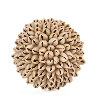 Seashell Ball Decor - Small Coastal Ornament for Shelves