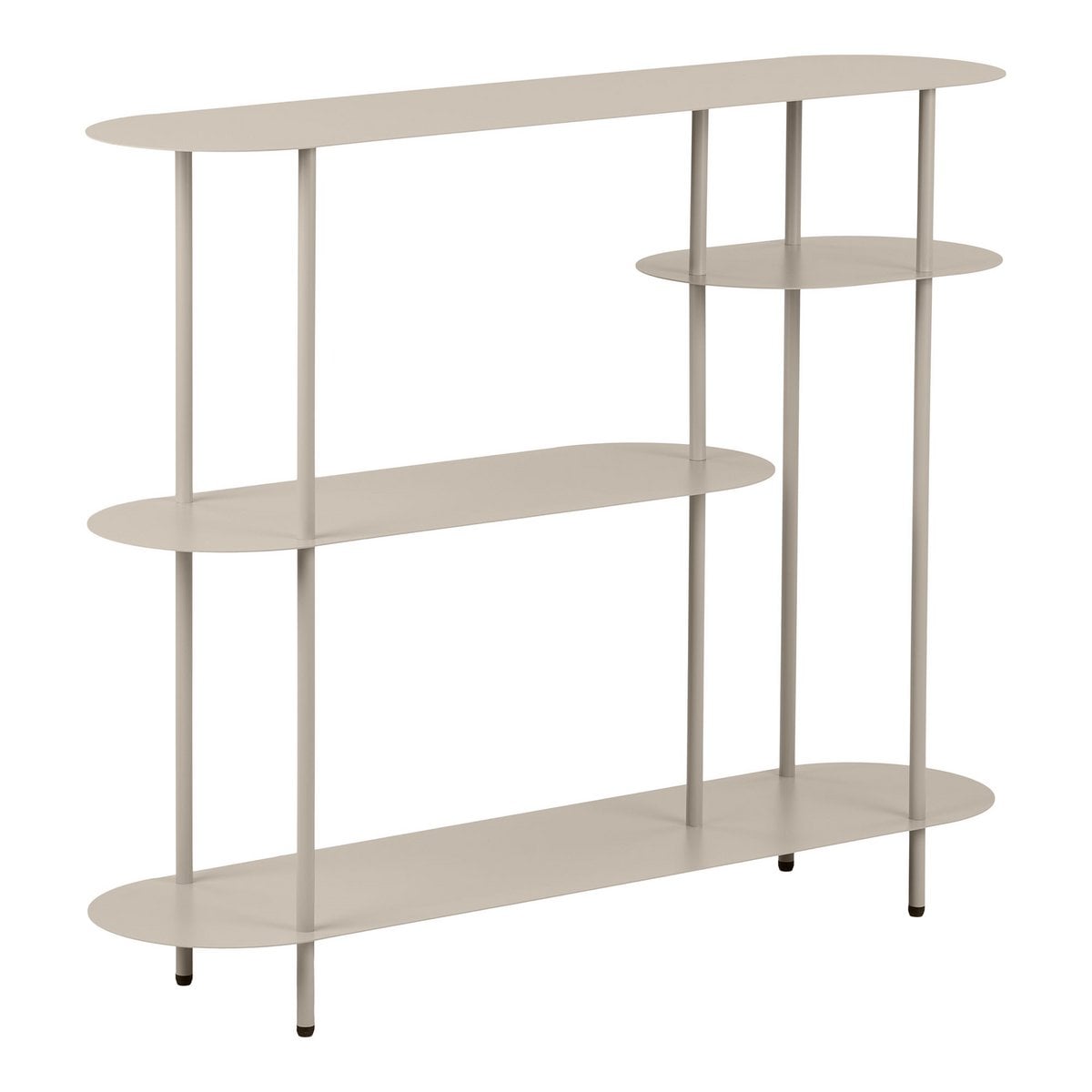 Metal Shelving Unit - Sand Finish, 4-Shelf Bookshelf, 118cm