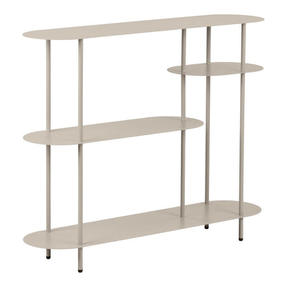 Metal Shelving Unit - Sand Finish, 4-Shelf Bookshelf, 118cm