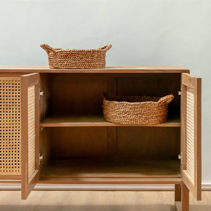 Water Hyacinth Bread Basket - Round Woven Basket, Decorative Storage