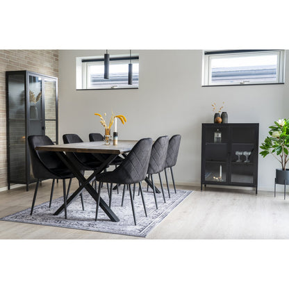 Chenille Area Rug - Black and White Havana Pattern, 160x230 cm