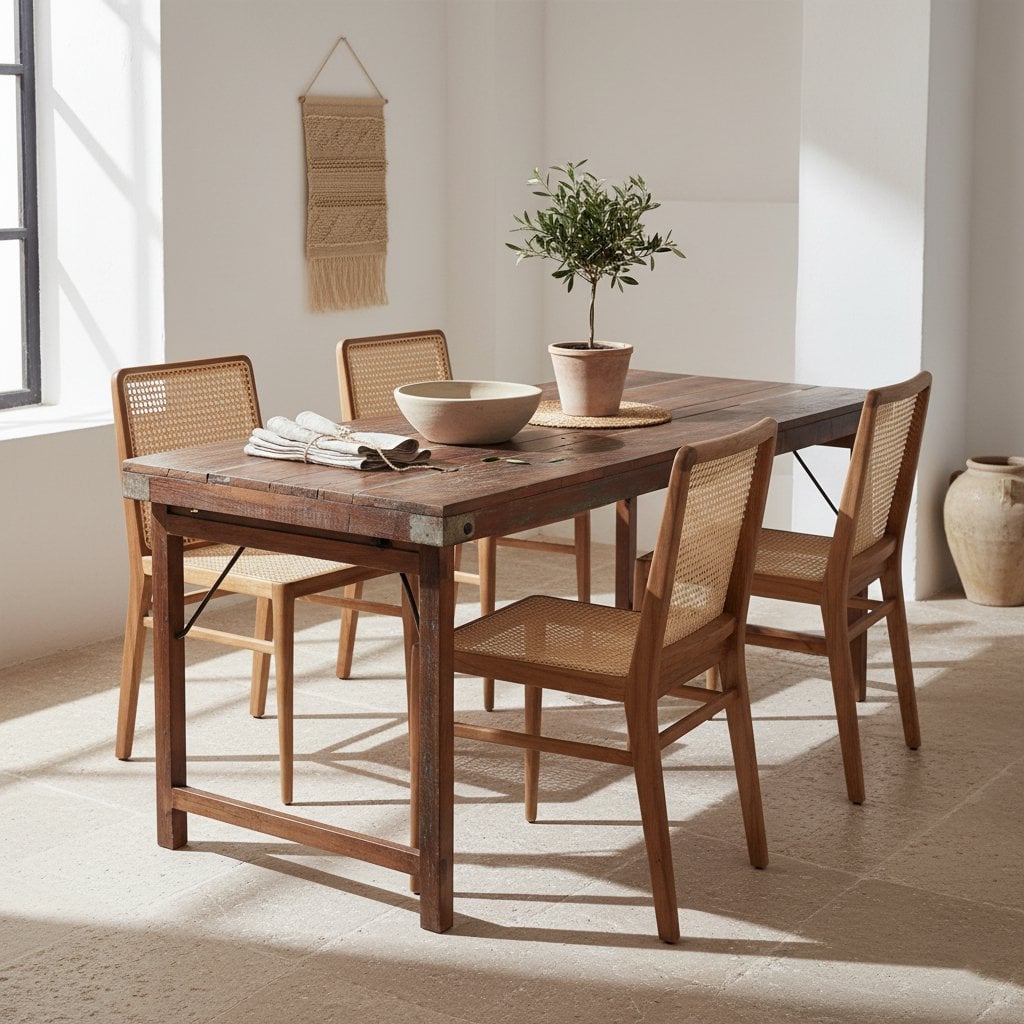 Table à manger marron pliante XL