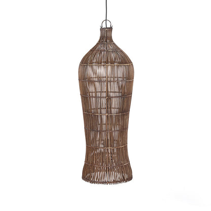 Rattan Pendant Light - Dark Walnut Tower - XL