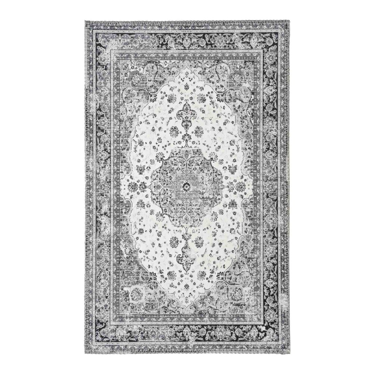 Chenille Door Mat - Havana Black and White Polyester, 50x80 cm