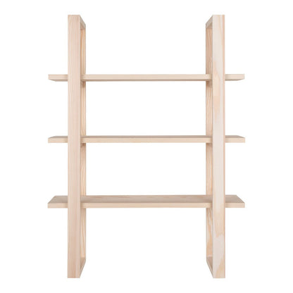Paulownia Wood Wall Shelf - Natural Nordic Style, 48x63cm