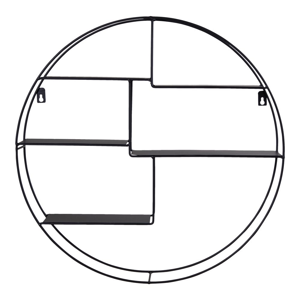 Genk Shelf - Black, Steel, Ø47x10 cm