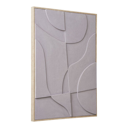 Textured Canvas Wall Decor - Neutral Relief Art, 50x70 cm