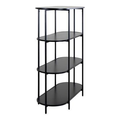 Black Steel Wall Shelf – Modern Display Shelf, 85x36x111 cm