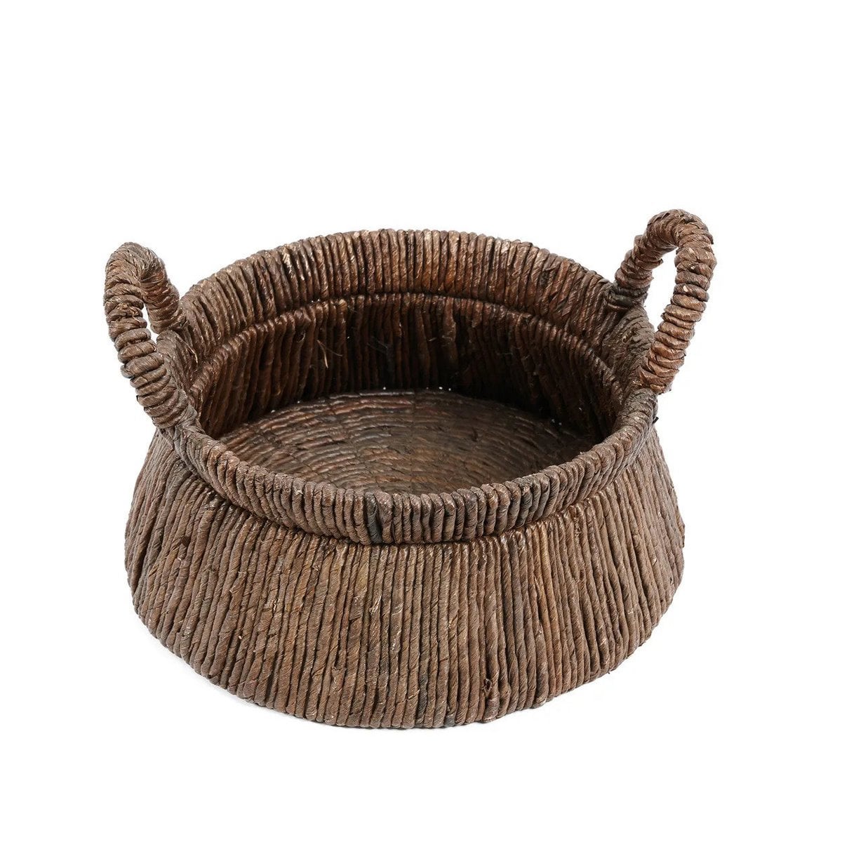 Banana Leaf Storage Basket – Handwoven Triangular Basket, Brown