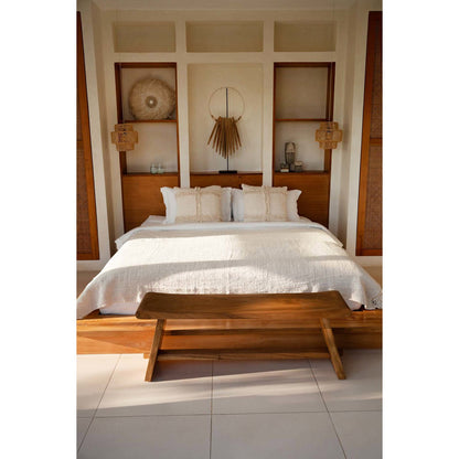 Suar Wood Bench - Natural Sustainable Bench - 120cm