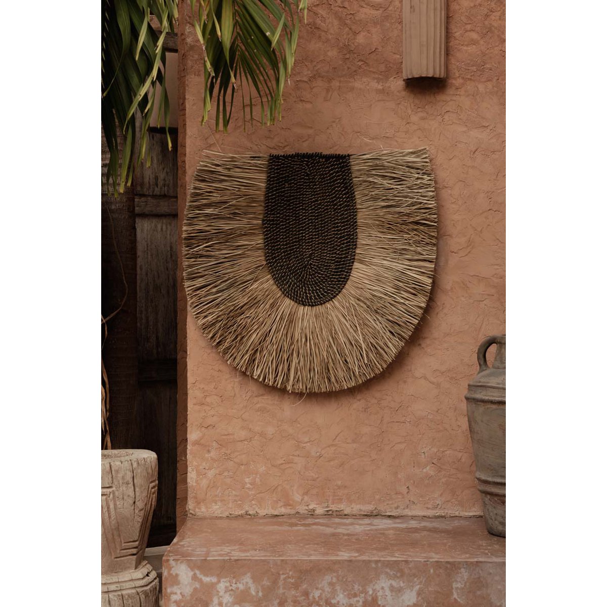 Woven Grass Wall Decor - Natural Fiber Wall Art, 60cm Diameter