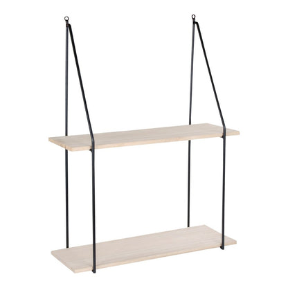 aag Shelf - Steel, Paulownia, Black/Natural - 55x21x72 cm